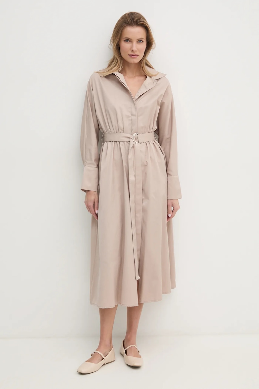 Answear Lab rochie din bumbac culoarea bej