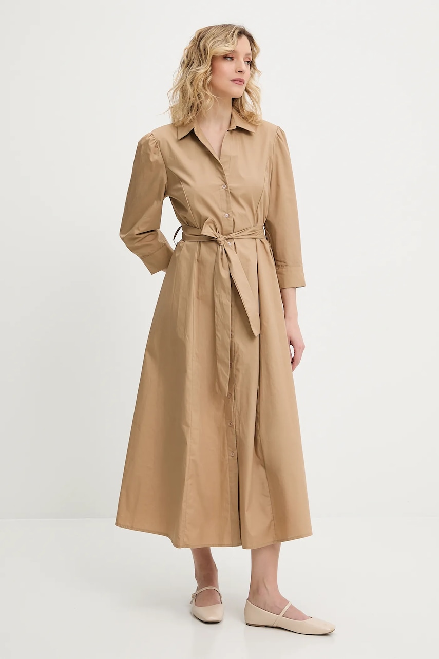 Answear Lab rochie din bumbac culoarea bej