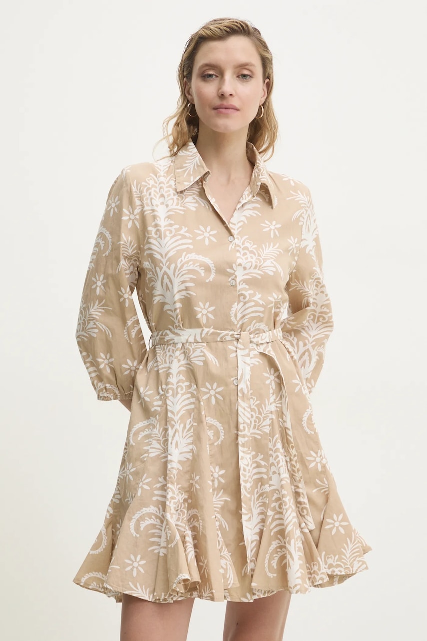 Answear Lab rochie din bumbac culoarea bej
