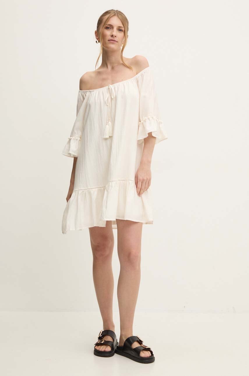 Answear Lab rochie din bumbac culoarea bej