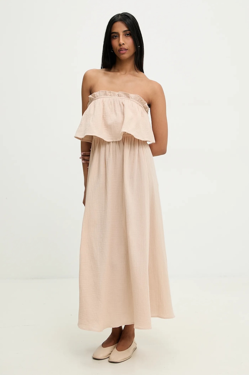 Answear Lab rochie din bumbac culoarea bej