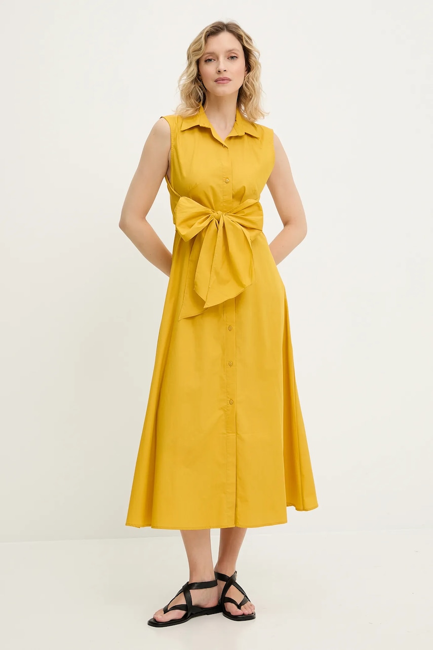 Answear Lab rochie din bumbac culoarea galben