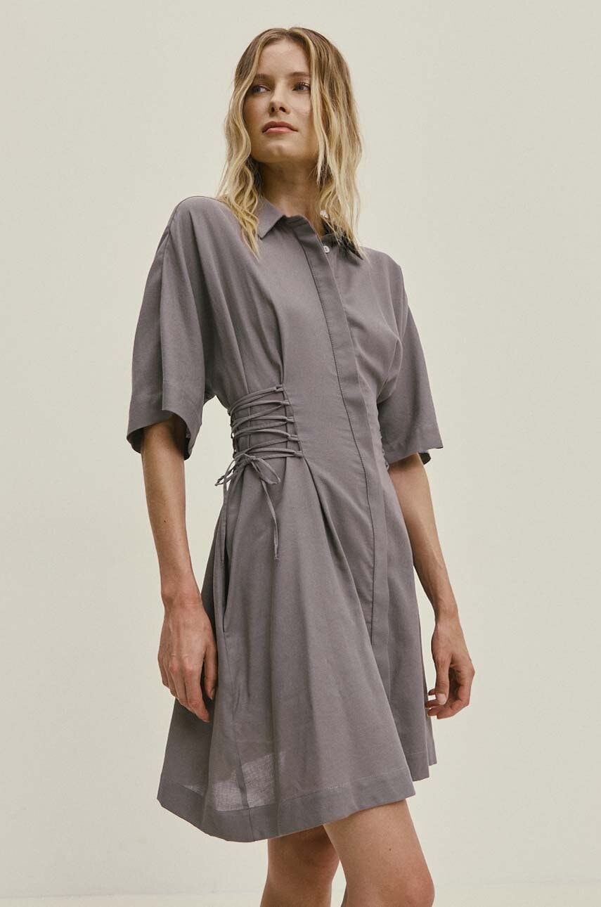 Answear Lab rochie din bumbac culoarea gri