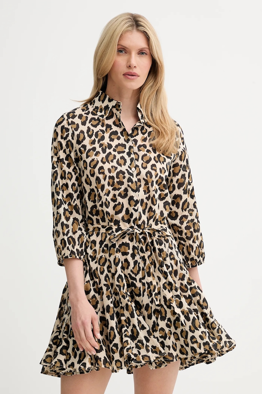 Answear Lab rochie din bumbac culoarea maro