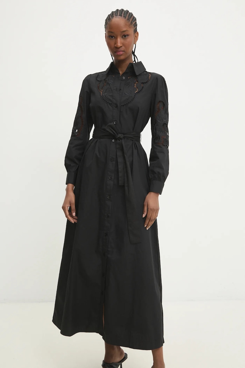 Answear Lab rochie din bumbac culoarea negru