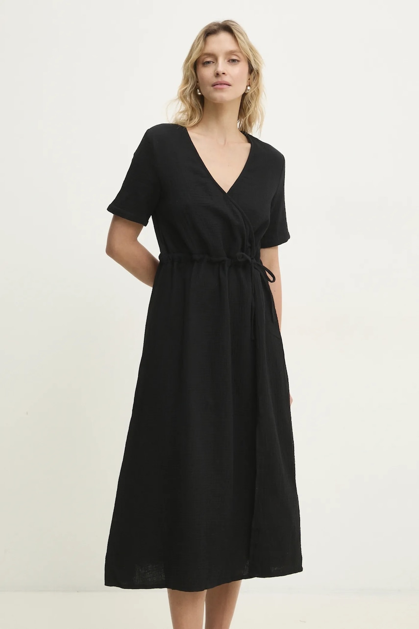 Answear Lab rochie din bumbac culoarea negru