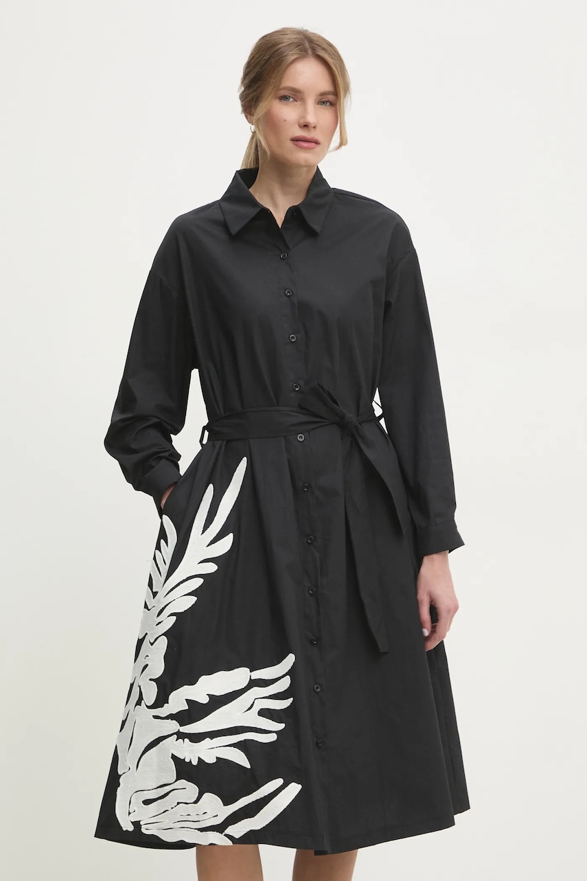 Answear Lab rochie din bumbac culoarea negru