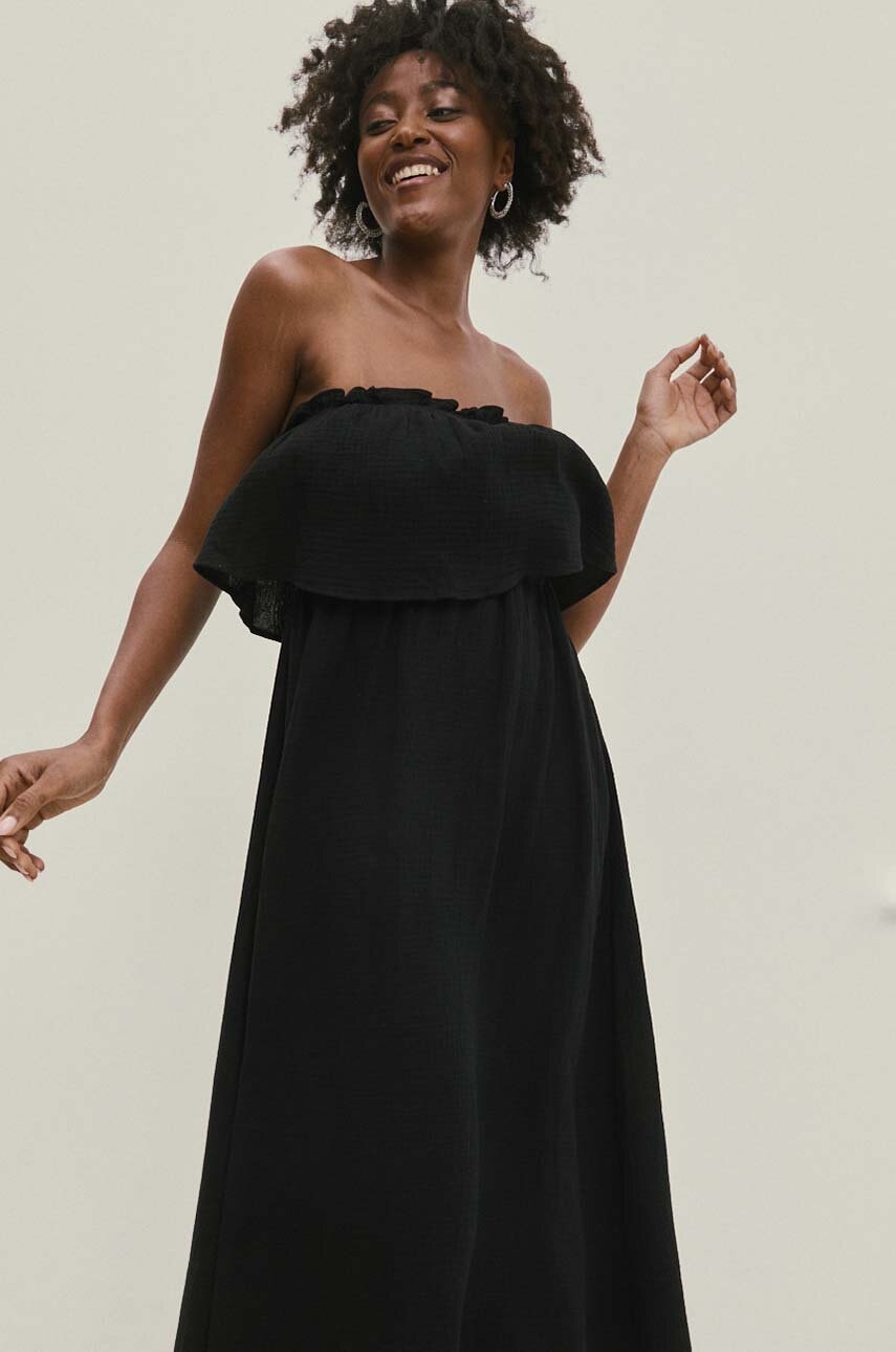 Answear Lab rochie din bumbac culoarea negru