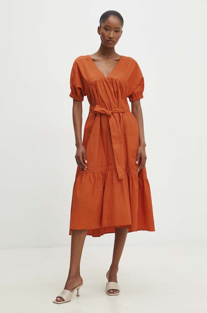 Answear Lab rochie din bumbac culoarea portocaliu