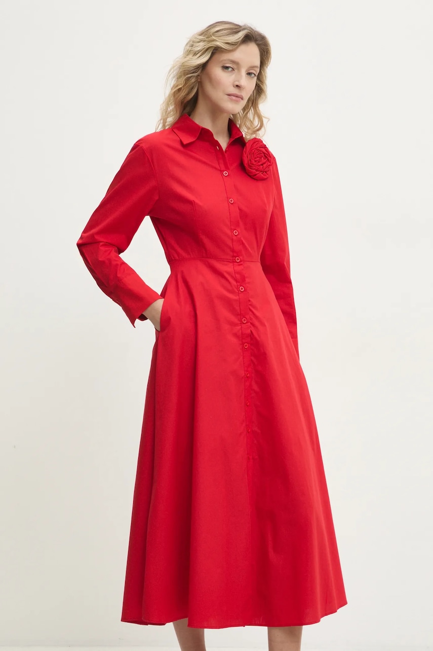 Answear Lab rochie din bumbac culoarea rosu