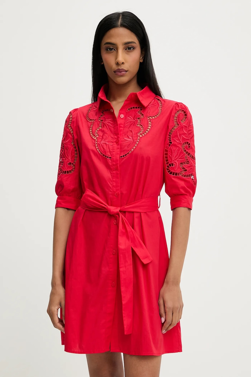 Answear Lab rochie din bumbac culoarea rosu