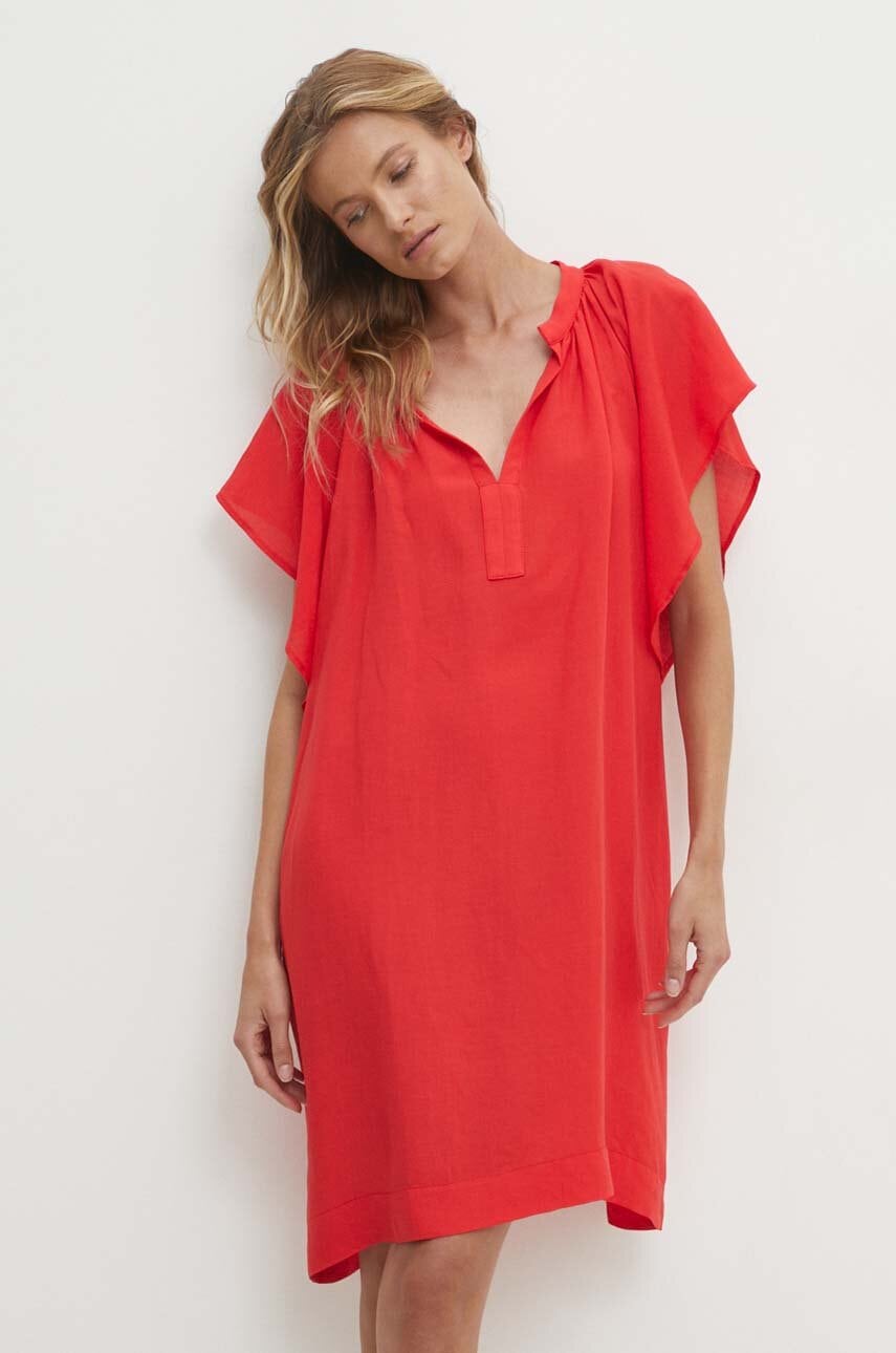 Answear Lab rochie din bumbac culoarea rosu