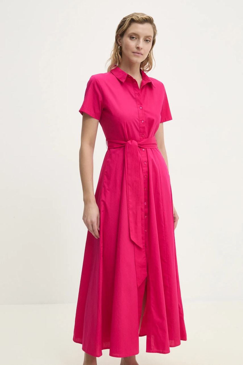 Answear Lab rochie din bumbac culoarea roz