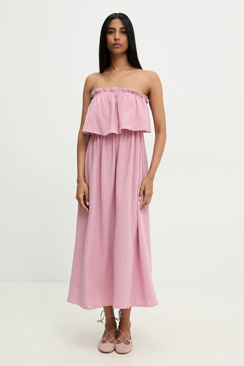 Answear Lab rochie din bumbac culoarea roz
