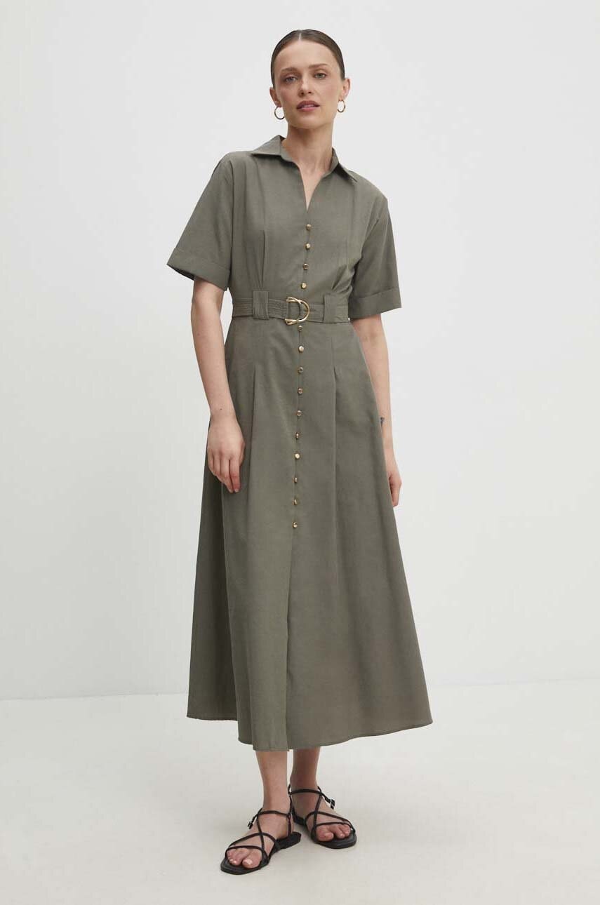 Answear Lab rochie din bumbac culoarea verde