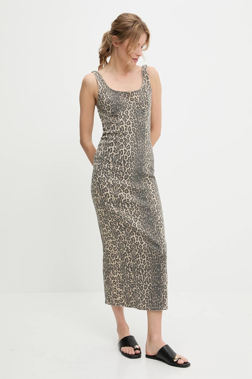 Answear Lab rochie din denim culoarea bej