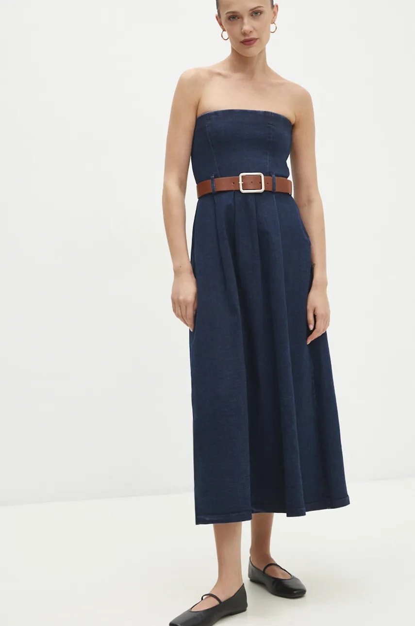 Answear Lab rochie din denim culoarea bleumarin