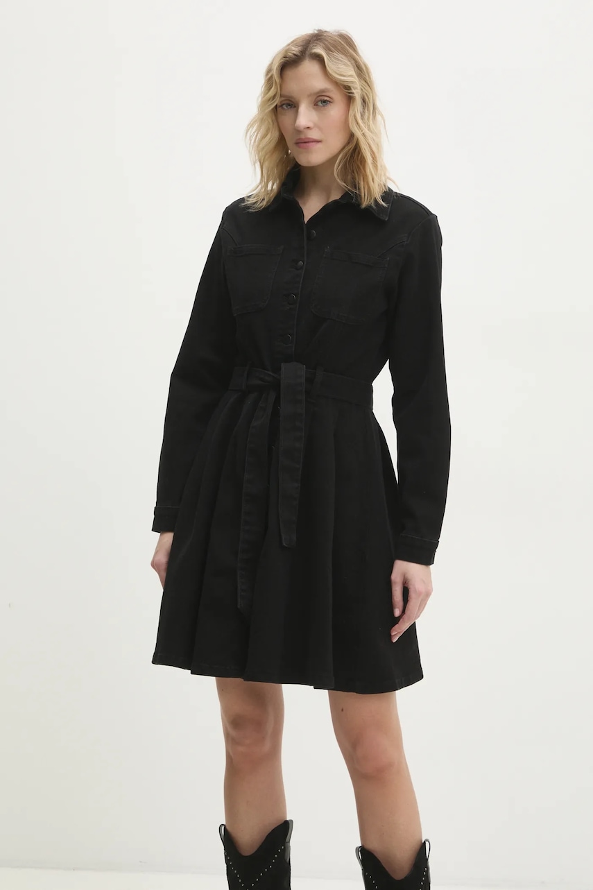 Answear Lab rochie din denim culoarea negru
