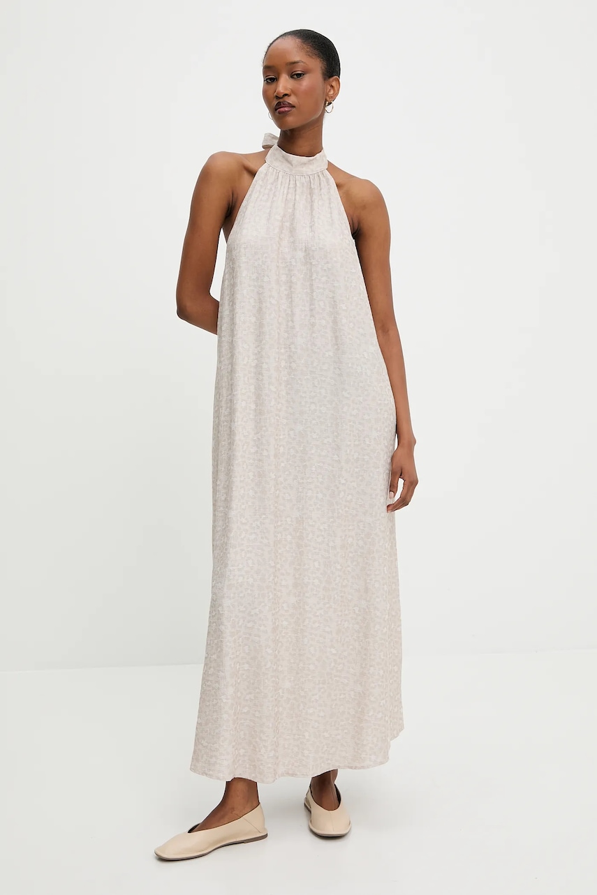 Answear Lab rochie din in culoarea bej