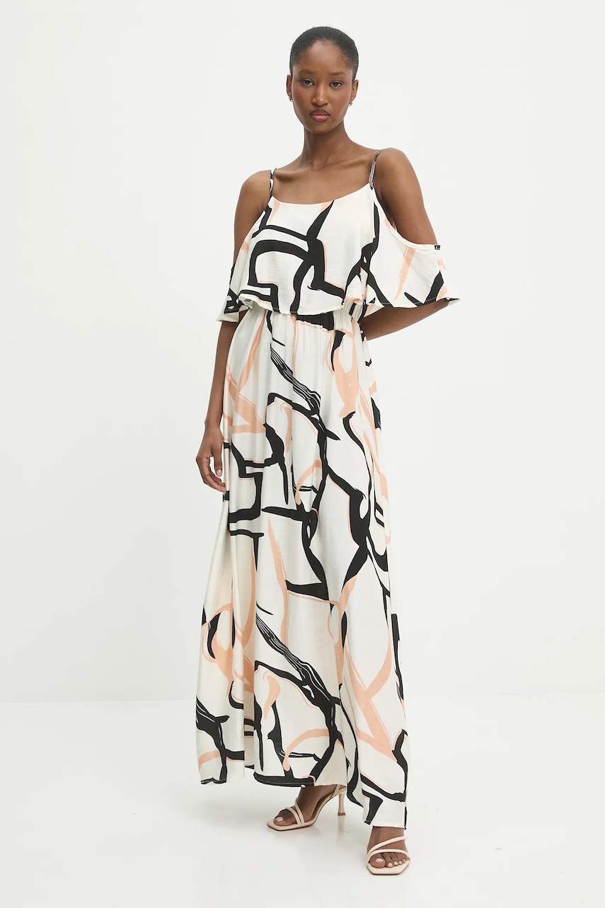 Answear Lab rochie din in culoarea bej