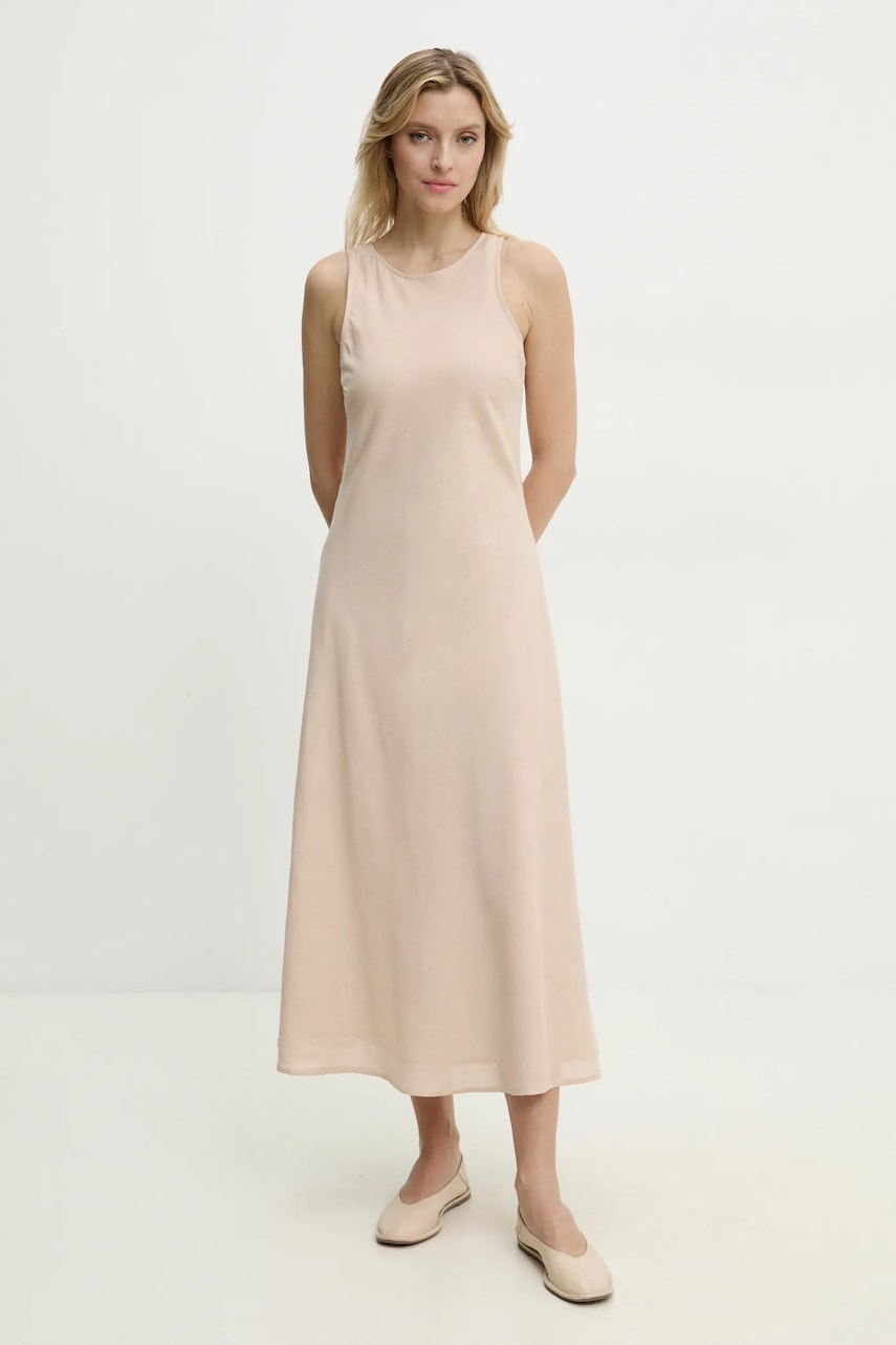 Answear Lab rochie din in culoarea bej