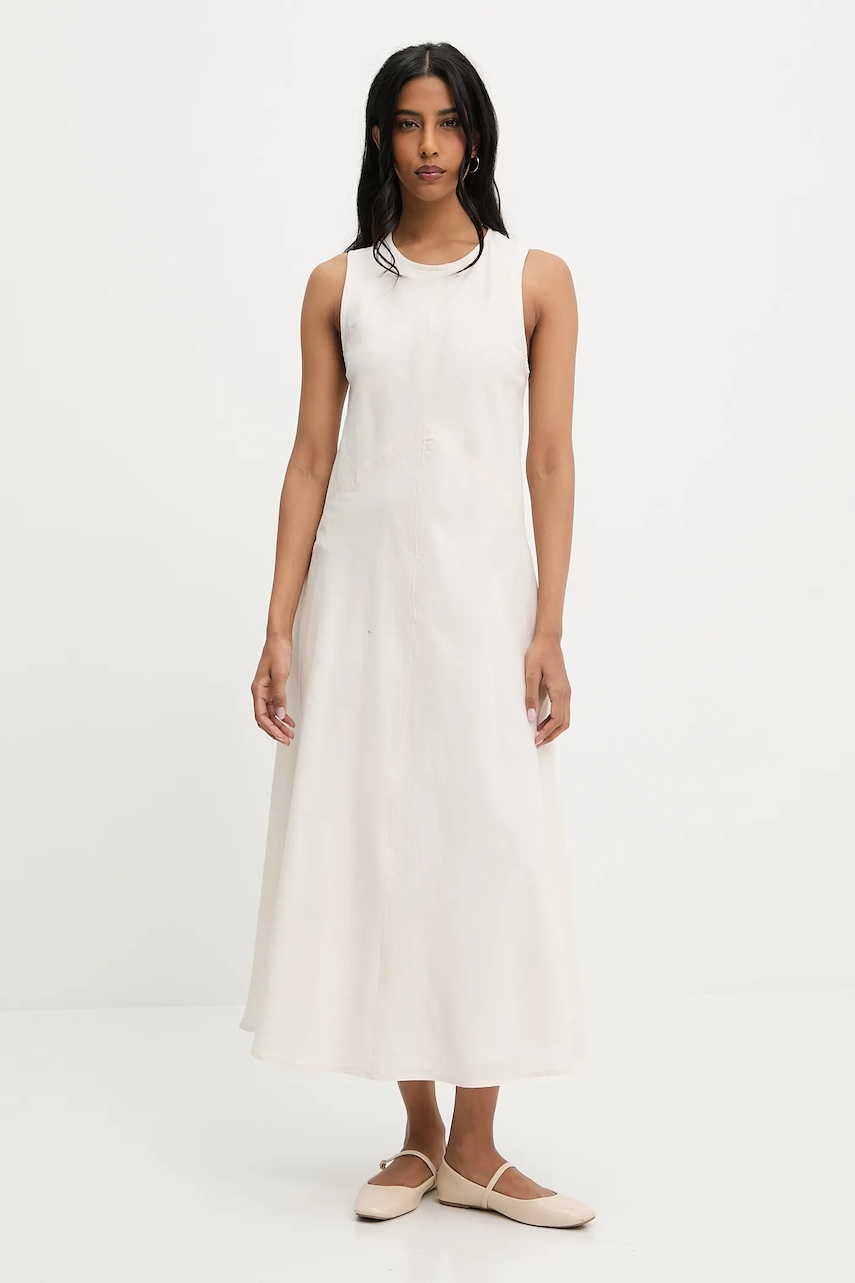 Answear Lab rochie din in culoarea bej