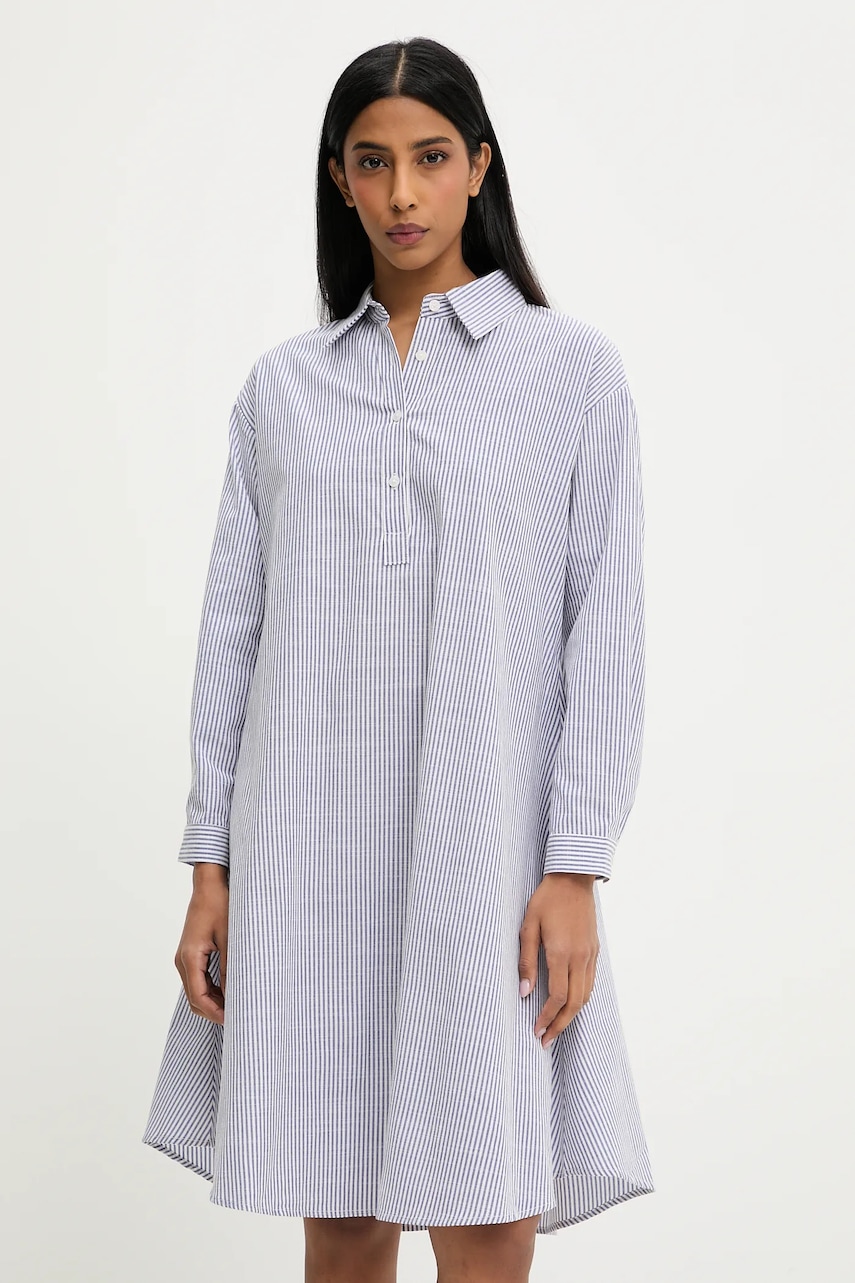 Answear Lab rochie din in culoarea bleumarin