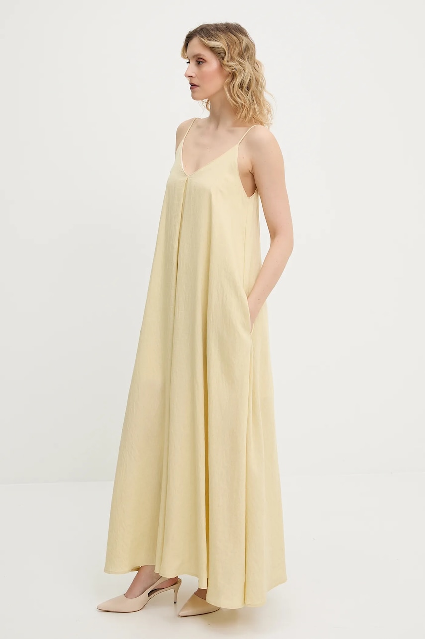 Answear Lab rochie din in culoarea galben