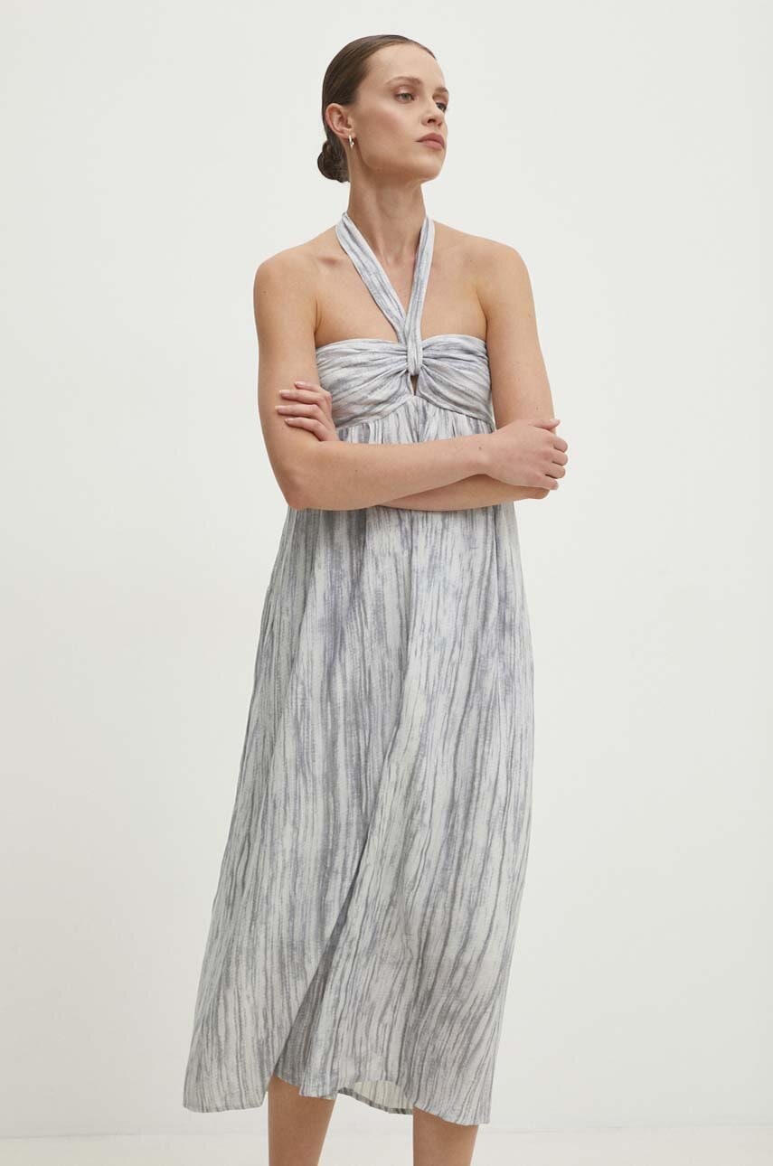 Answear Lab rochie din in culoarea gri