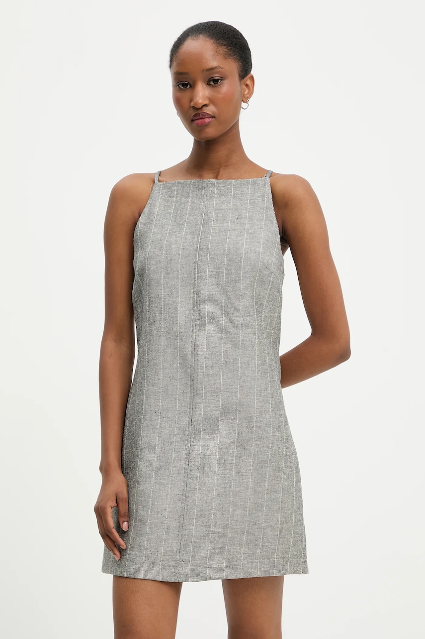 Answear Lab rochie din in culoarea gri