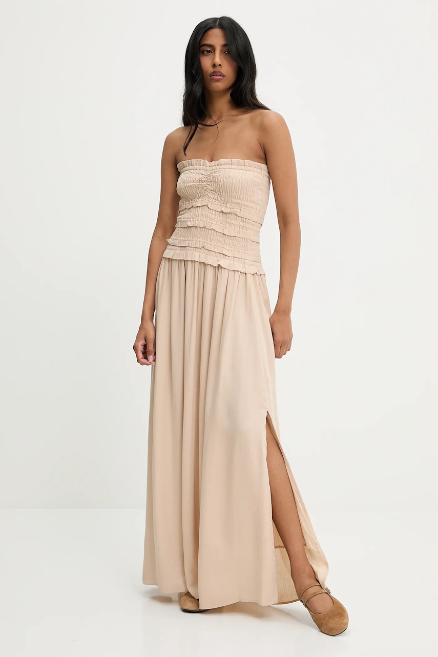 Answear Lab rochie din in culoarea maro
