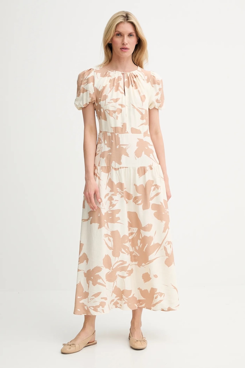 Answear Lab rochie din in culoarea maro