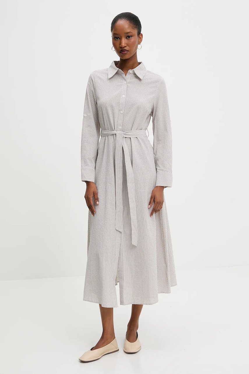 Answear Lab rochie din in culoarea maro