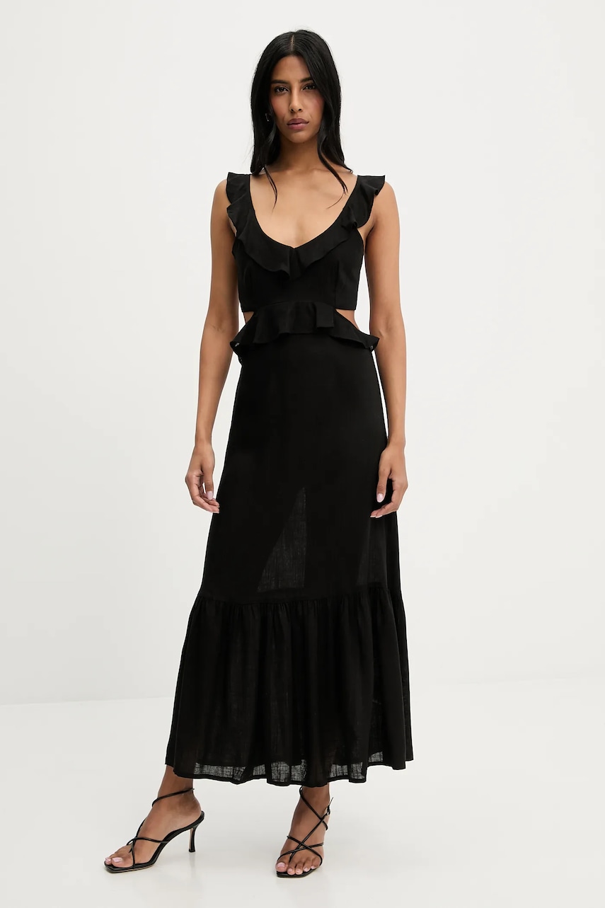 Answear Lab rochie din in culoarea negru