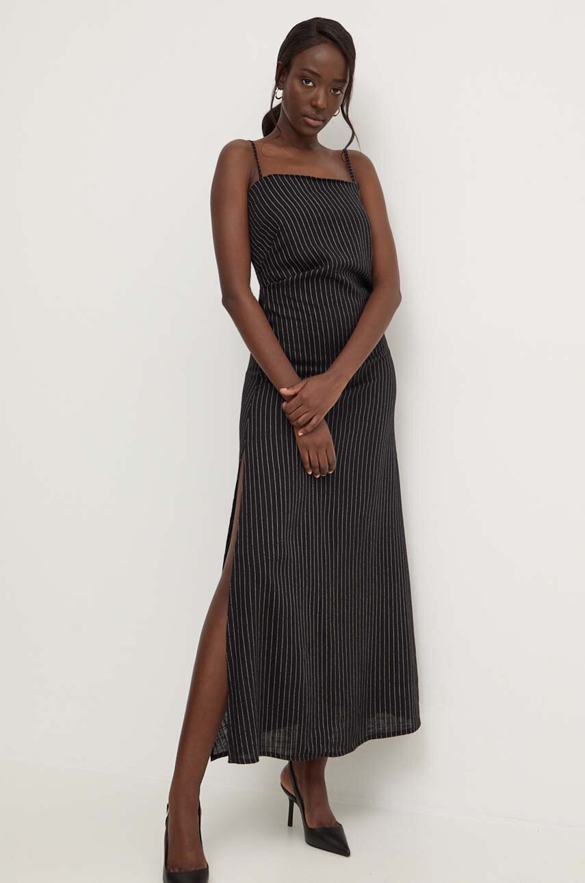 Answear Lab rochie din in culoarea negru