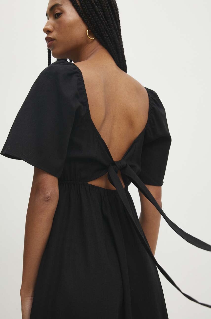 Answear Lab rochie din in culoarea negru