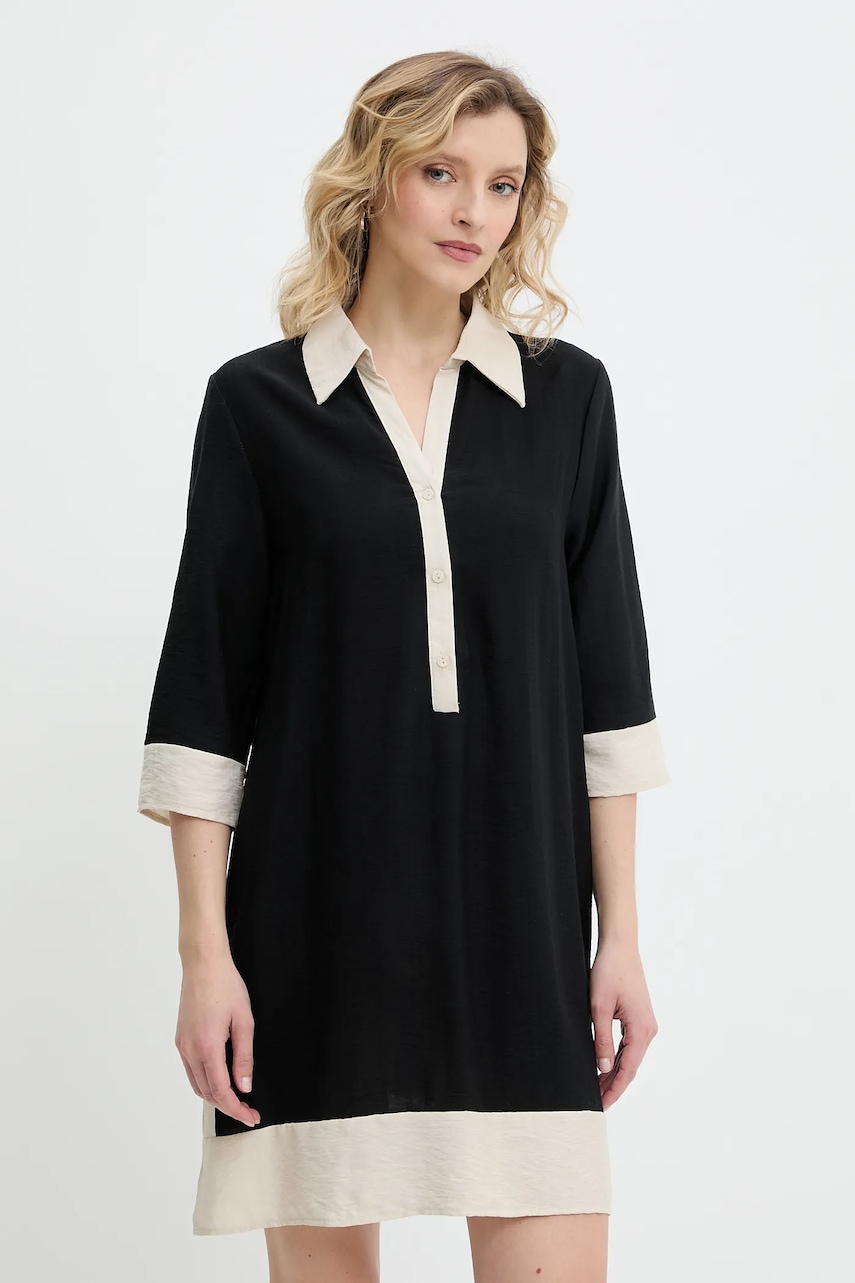 Answear Lab rochie din in culoarea negru