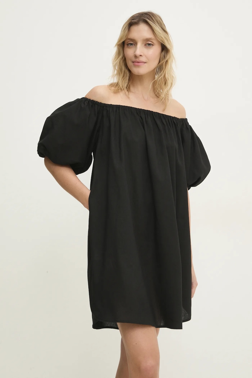 Answear Lab rochie din in culoarea negru