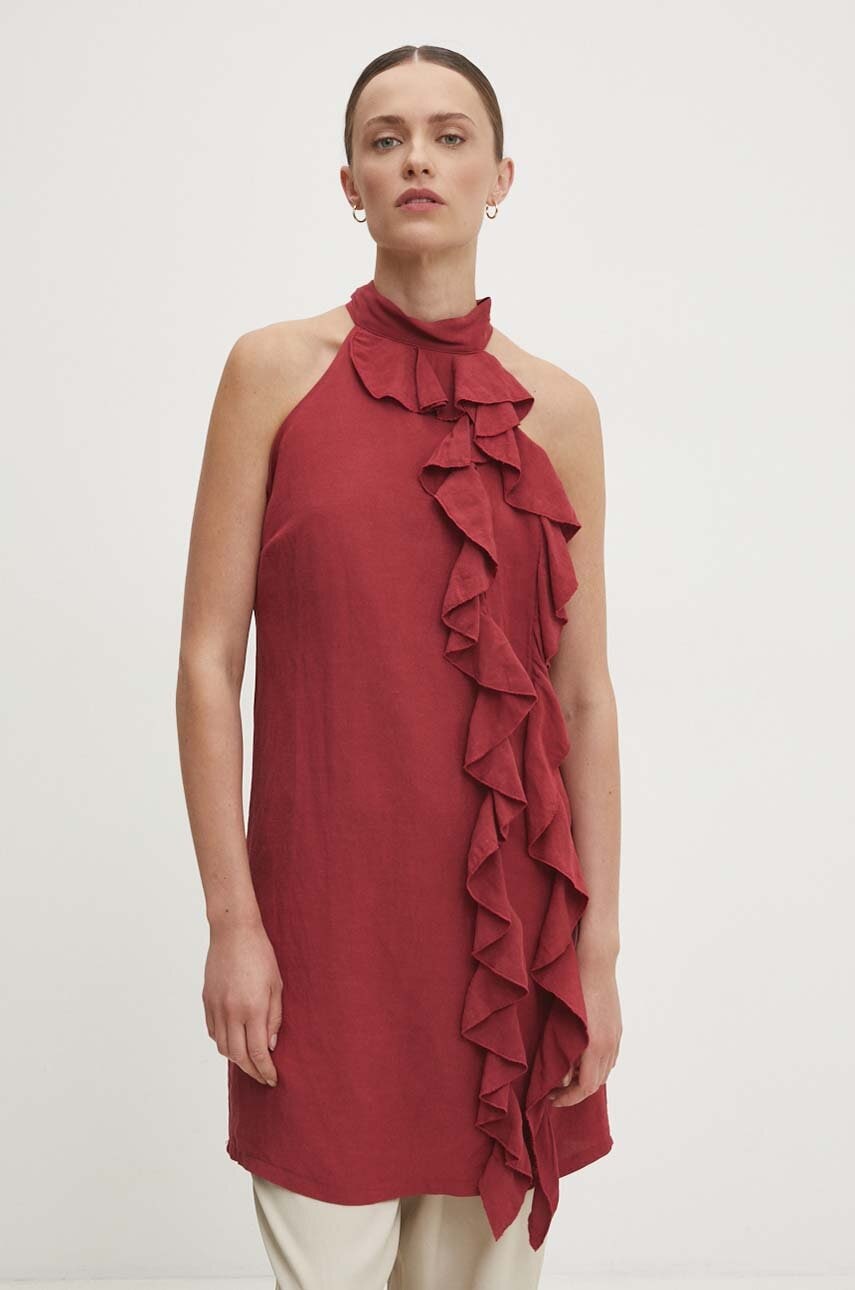 Answear Lab rochie din in culoarea rosu