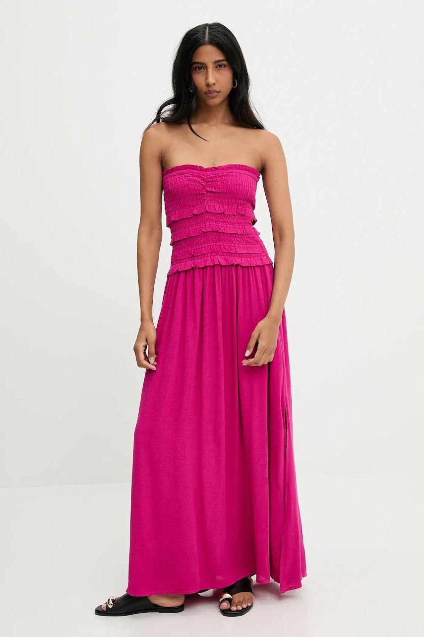 Answear Lab rochie din in culoarea roz