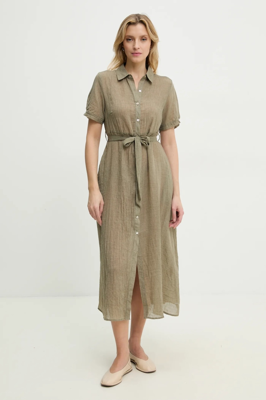 Answear Lab rochie din in culoarea verde