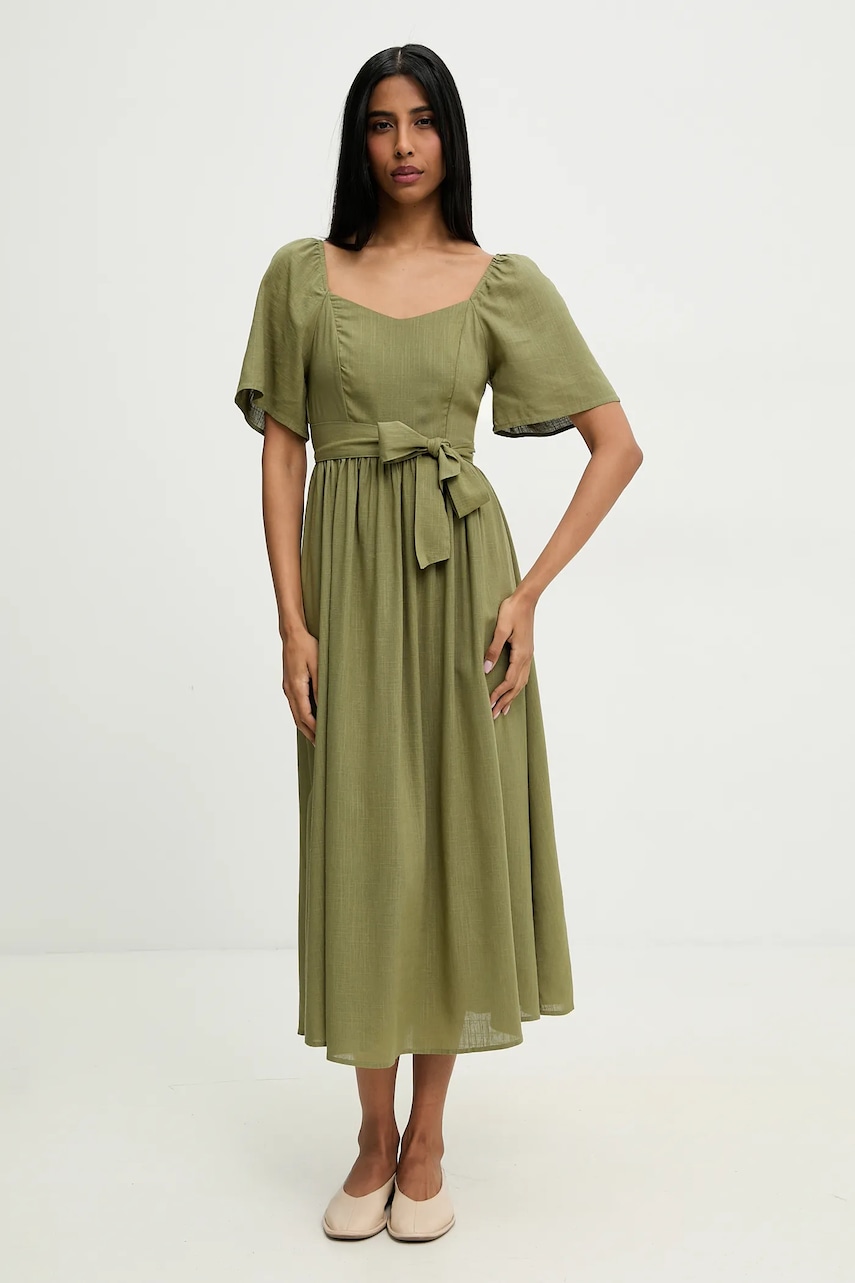 Answear Lab rochie din in culoarea verde