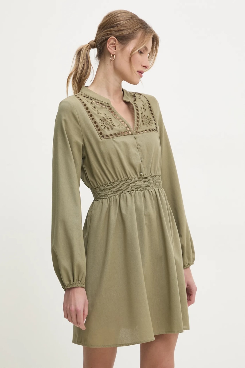 Answear Lab rochie din in culoarea verde