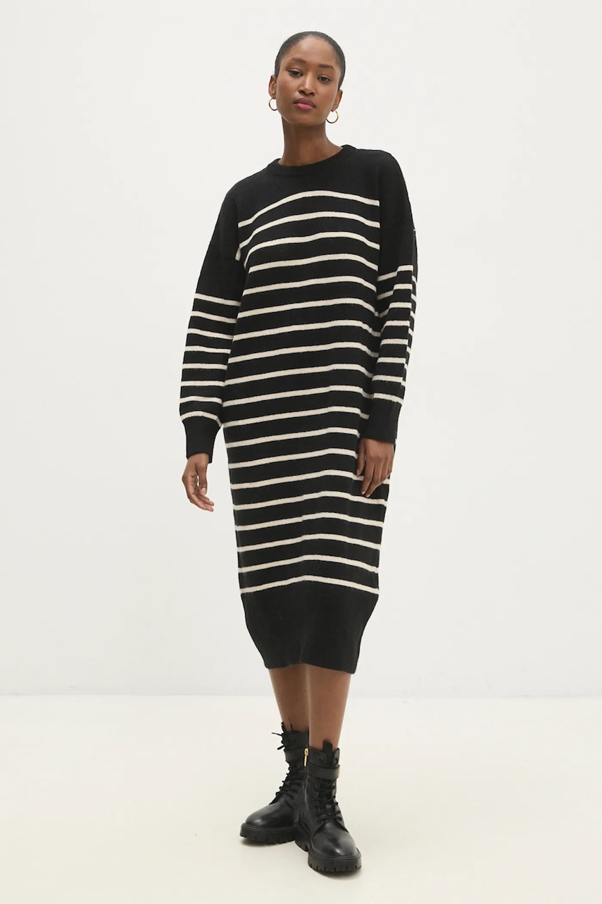 Answear Lab rochie din lână culoarea negru