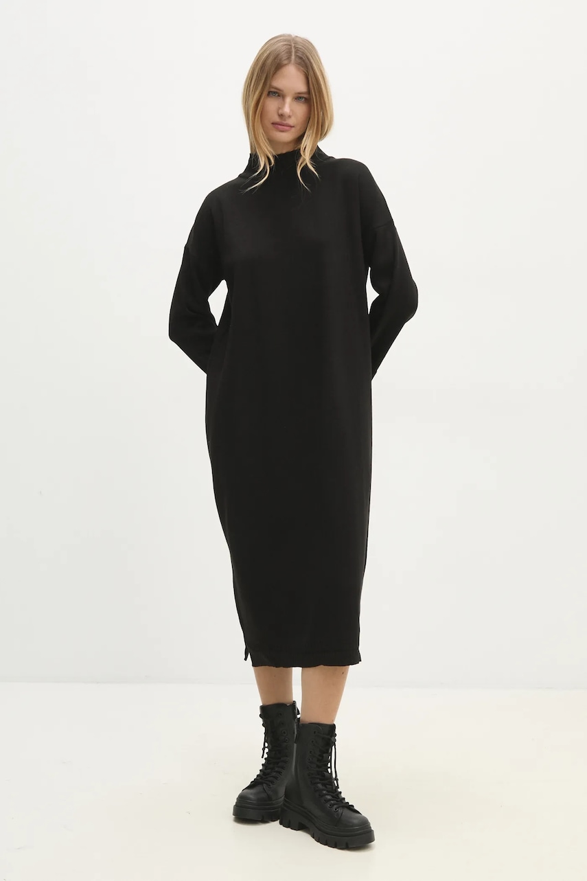 Answear Lab rochie din lână culoarea negru