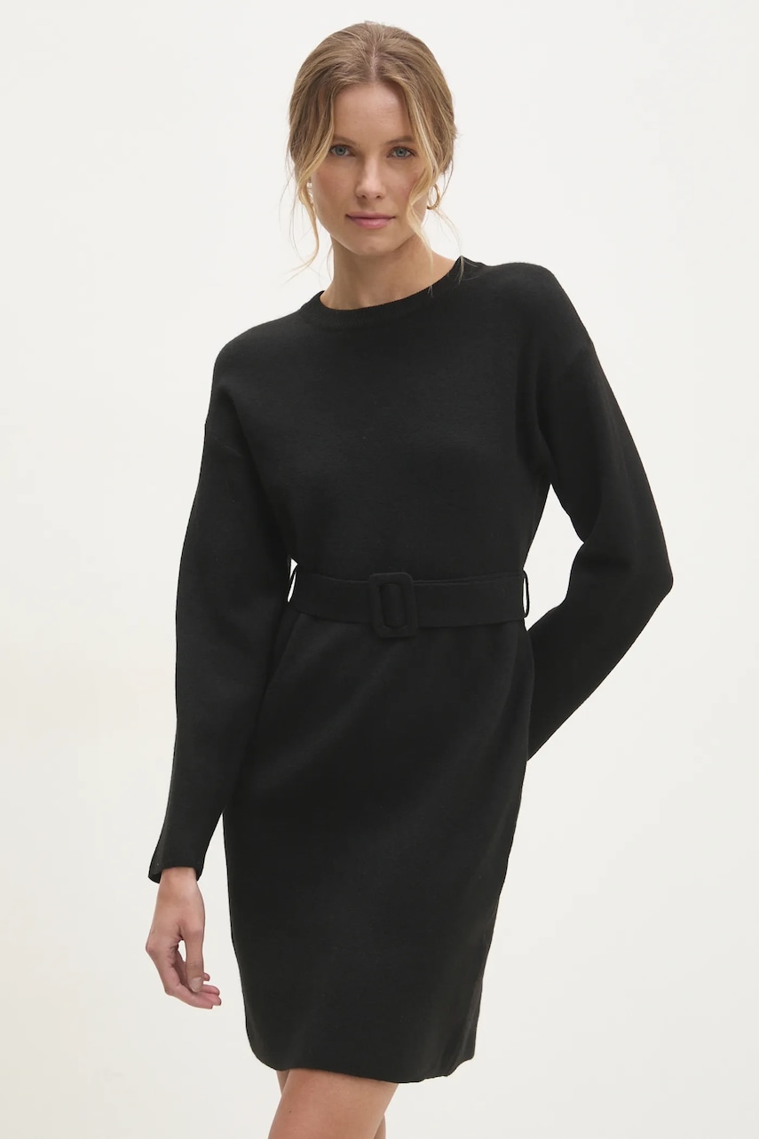 Answear Lab rochie din lână culoarea negru