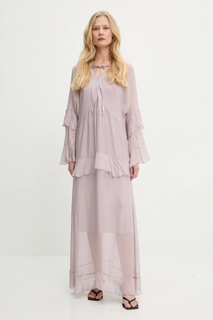 Answear Lab rochie din mătase culoarea violet