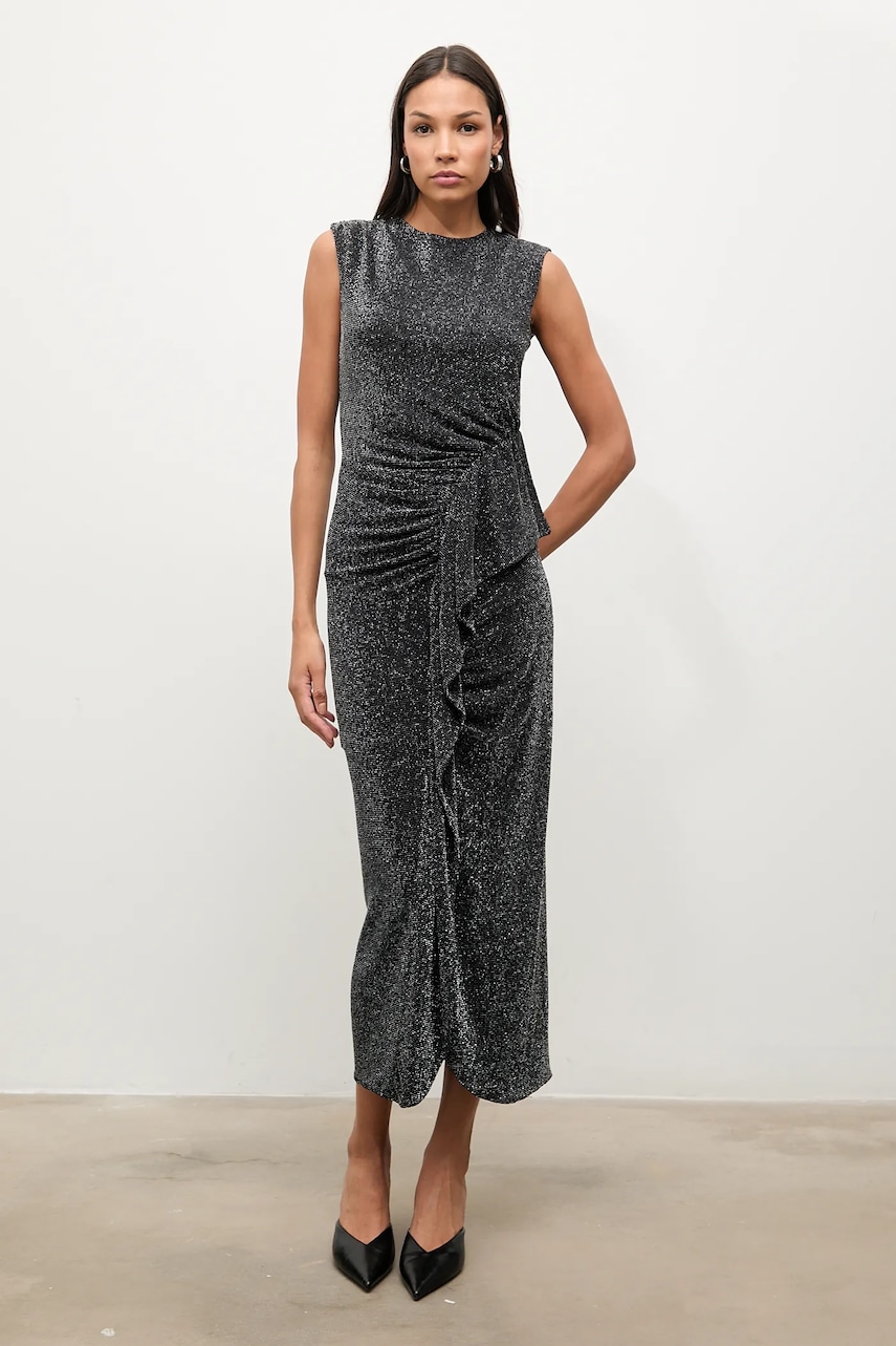 Answear.LAB rochie culoarea argintiu
