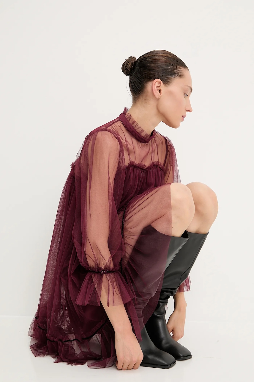 Answear.LAB rochie culoarea bordo