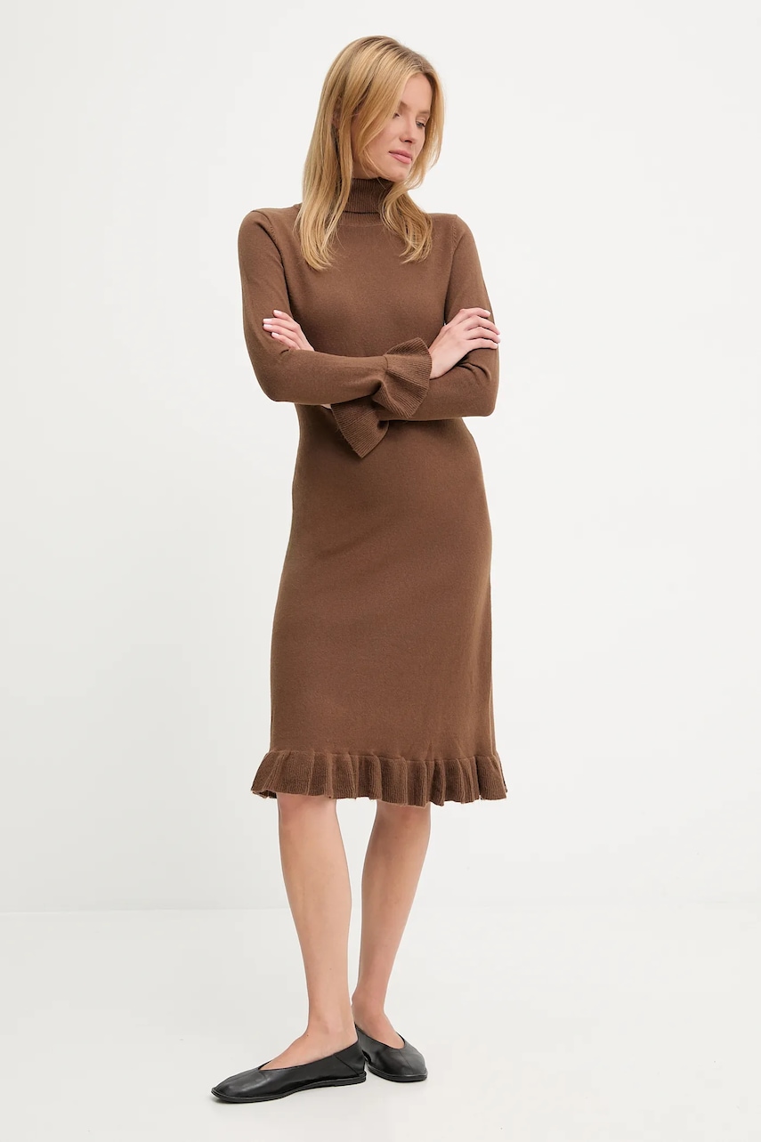 Answear.LAB rochie de cașmir culoarea maro